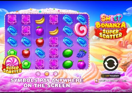 Sweet Bonanza Super Scatter: the super scatter symbol and wins up to 50,000×