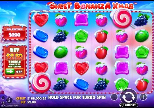 Sweet Bonanza Xmas: the same grid in a winter theme